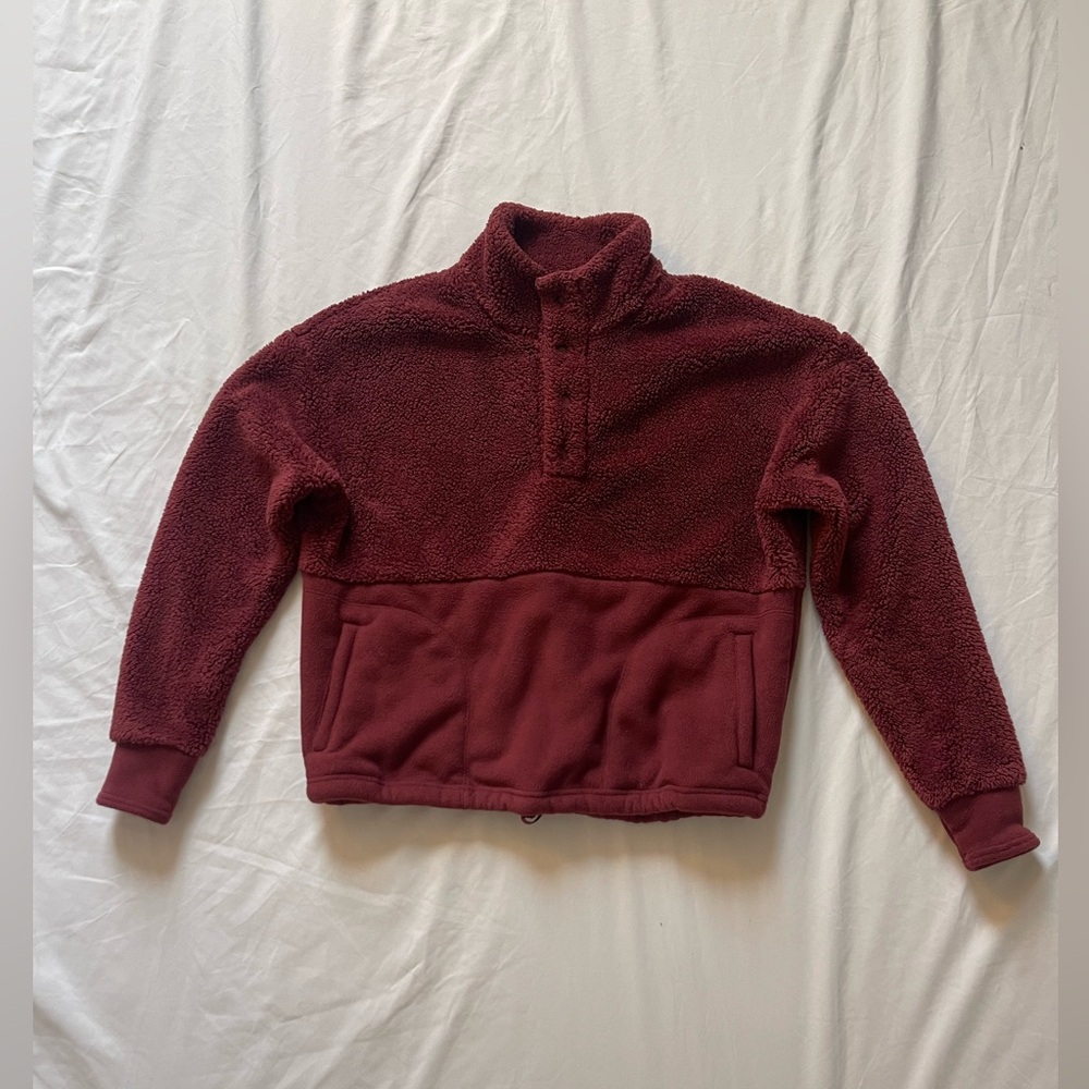 Cozy Burgundy Fleece Pullover